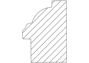 Cross-hatched pattern with unique silhouette shape.