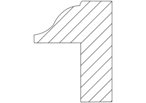 Architectural molding profile, crosshatch pattern.