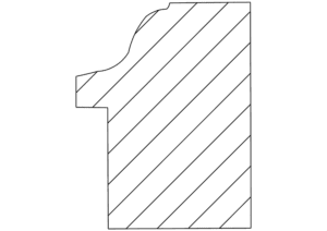 Number one with diagonal stripes pattern.