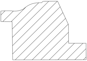 Diagonal striped geometric shape illustration.