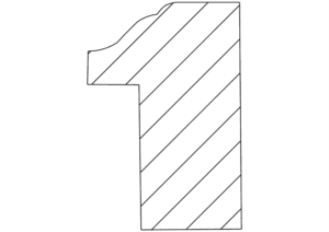 Striped number one outline on white background.