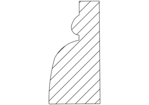 Router bit profile with striped pattern.