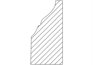 Profile of a decorative molding design.