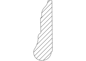Ornate molding profile design, cross-section view.