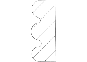 Ornate molding profile with curved design.