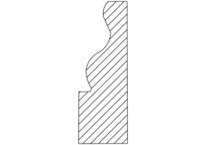 Profile view of a molding design.