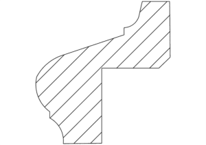 Cross-section of architectural molding design.