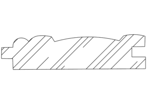 Decorative molding profile with curved design.